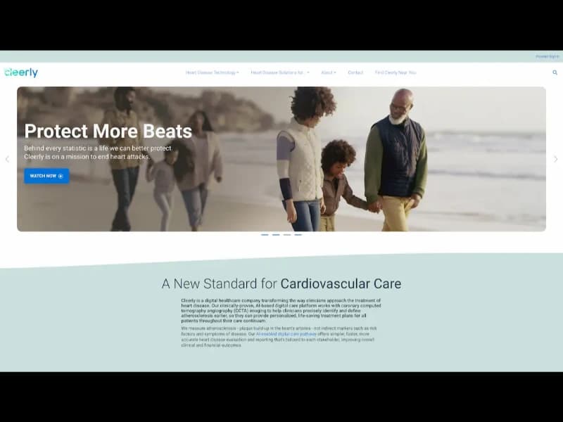 Cleerly website screenshot