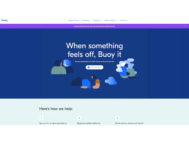 Buoy Health website screenshot