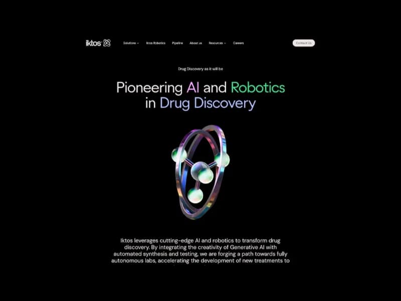 Iktos website screenshot