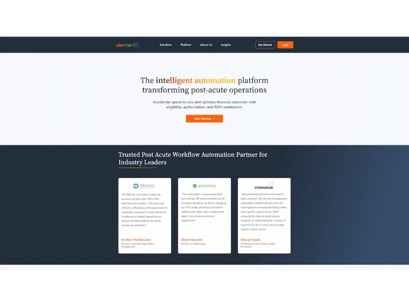 Element5 website screenshot